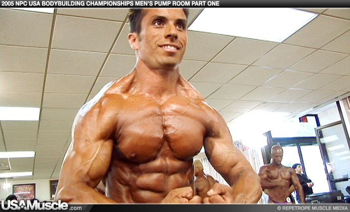 2005 NPC USA Bodybuilding Championships Men’s Pump Room Part 1