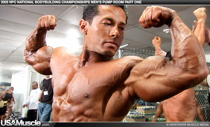 2005 NPC National Bodybuilding Championships Men’s Pump Room Part 1