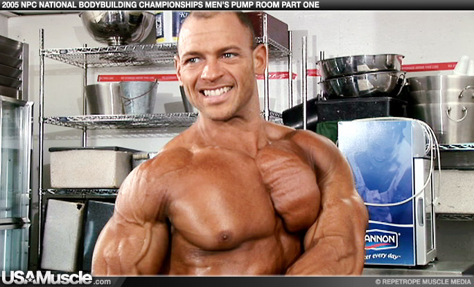2005 NPC National Bodybuilding Championships Men’s Pump Room Part 1