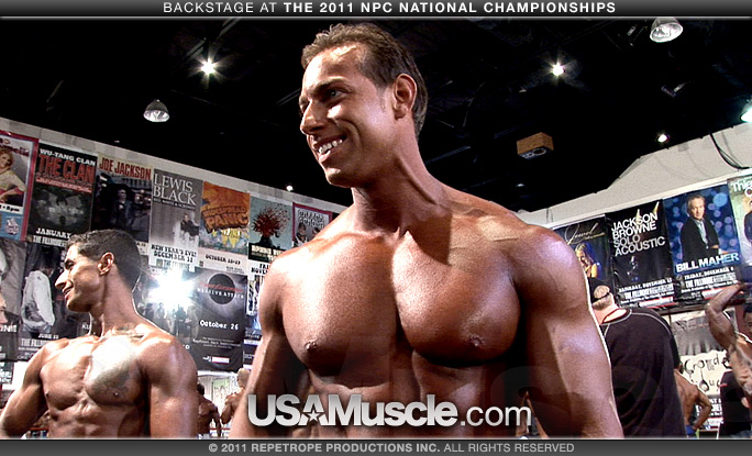 2011 NPC National Championships Men’s Physique Pump Room Part 1
