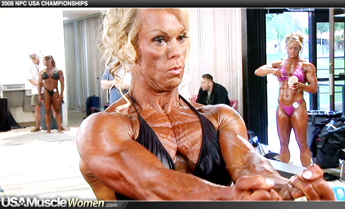 2008 NPC USA Bodybuilding Championships Women’s Pump Room Part 1