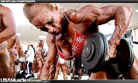 Image from 2008 NPC USA Bodybuilding Championships Women’s Pump Room Part 2